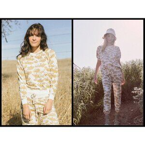 💕THE GREAT💕 Shrunken Sweatshirt + Stadium Sweatpants ~ Chamomile Floral M NWT